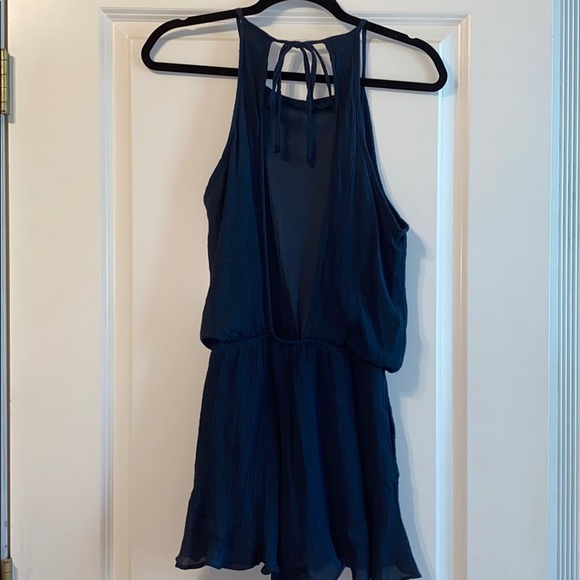 Navy Blue romper with cutout back - Picture 3 of 4